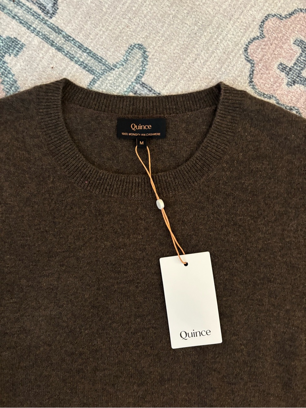 Quince Mongolian Cashmere Short-Sleeve Tee in Brown - Picture 2 of 2